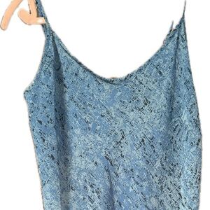 CABI Blue Lace-Effect Cami Top
